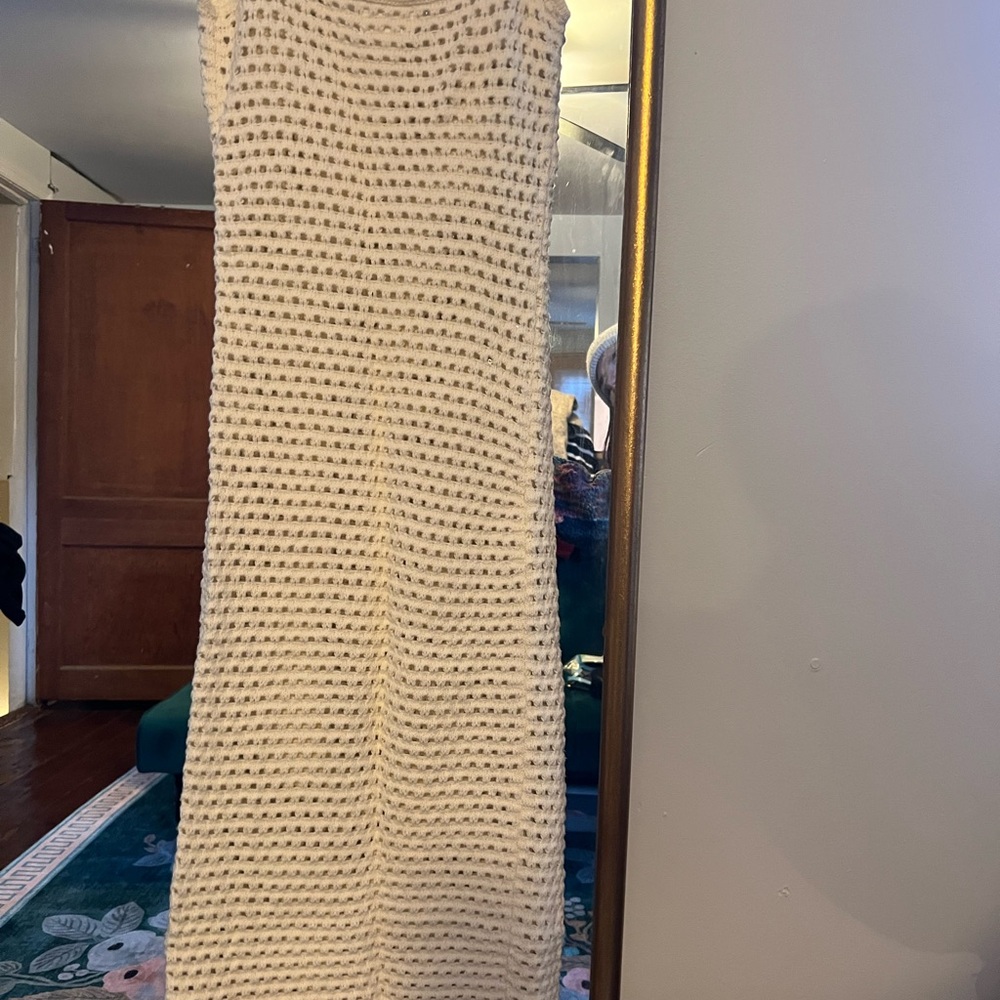 H&M Cream Crochet Midi Dress - Picture 2 of 3